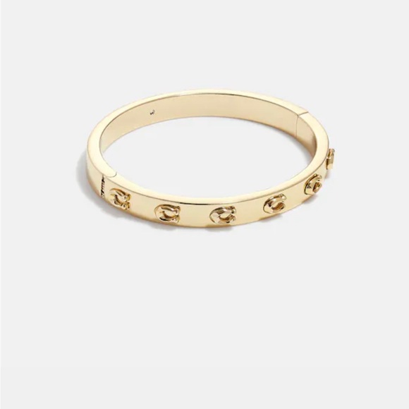Coach Pegged Signature Hinged Bangle,gold ,nwt .